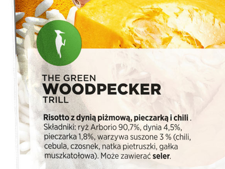 Skład risotto z dynią, pieczarkami i chilli od Green Woodpecker